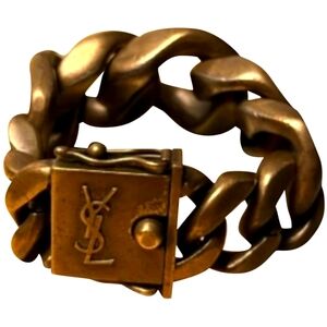 Yves Saint Laurent Bracelet, chunky brass rare